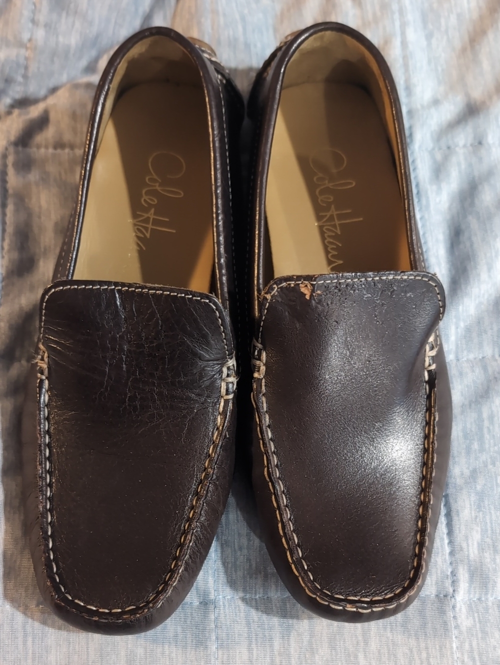 Cole Haan Dark Brown Leather Slip-On Loafers Women's Size 5.5
